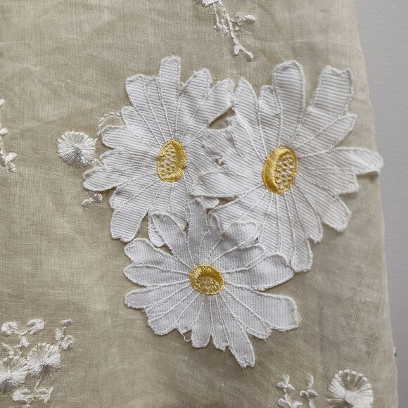 Persaman Petite Mini Skirt Women Size 8P Cream Floral Retro Girly Feminine - Picture 6 of 8